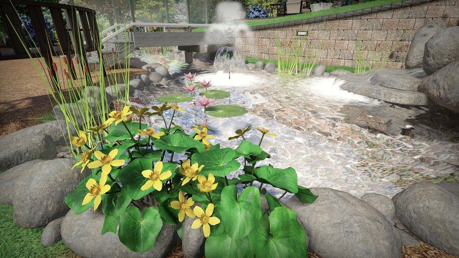 Пример 3d-модели калужницы в проекте ландшафтной программы Realtime landscaping architect. Базы 3д растений флокус.ру
