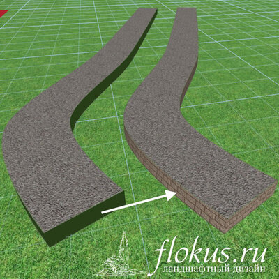 Как наложить текстуру на зеленый край дорожки или региона в Realtime landscaping architect